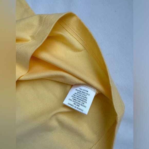 Club Room Yellow Short Sleeve Cotton T-Shirt | Solid Crewneck | Large | NWT - Picture 3 of 5
